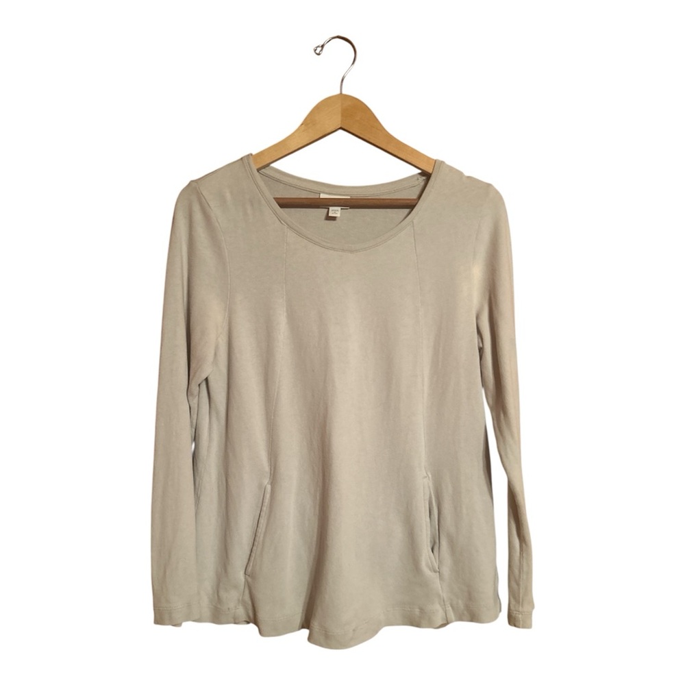 J.J ill PURE JILL Soft Touch Cotton Pockets Long Sleeve Top Women's Size Medium